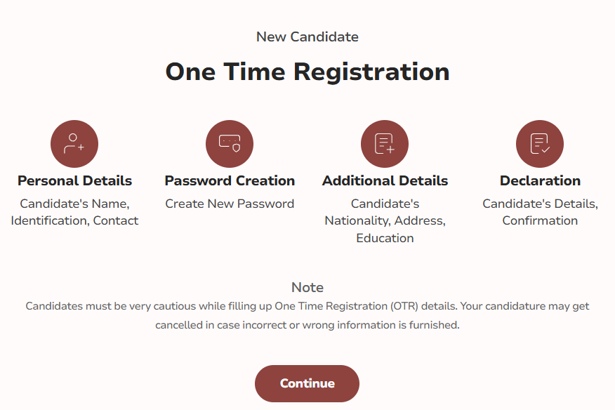 SSC CGL One Time Registration