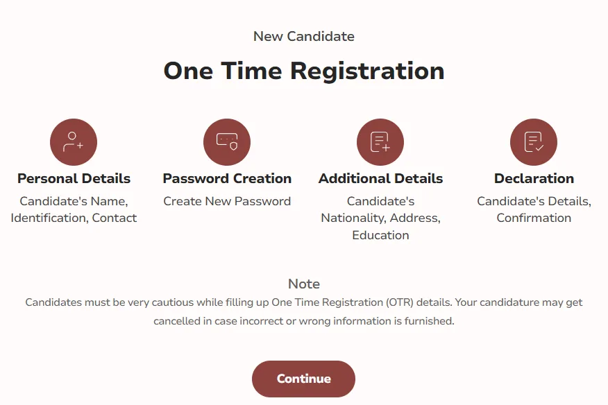 SSC CGL One Time Registration