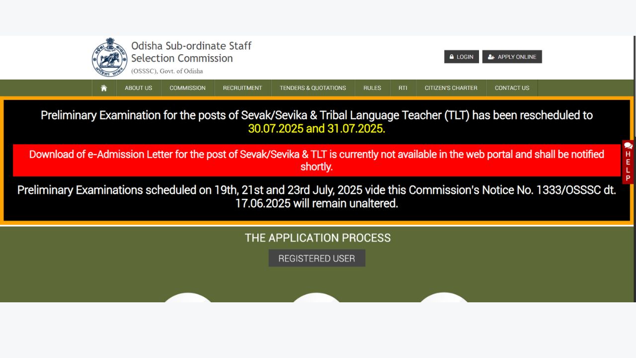 OSSSC Sevak Sebika Exam Date 2025