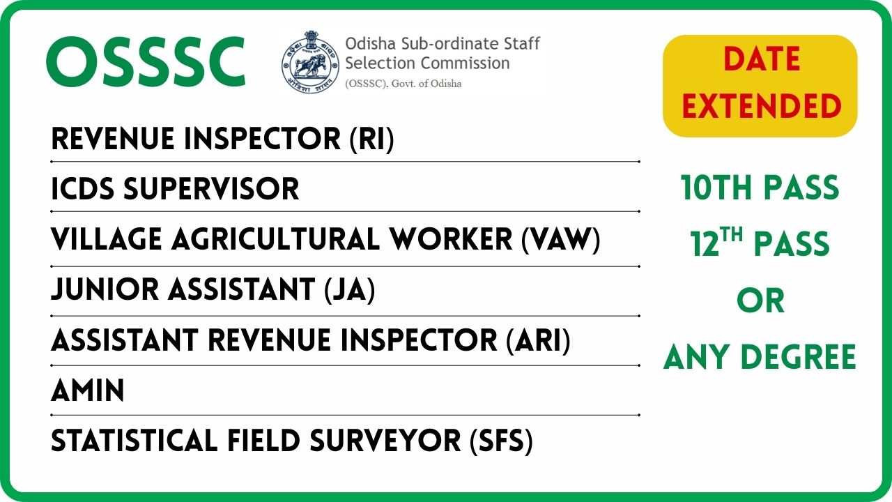 OSSSC CRE RI ARI Amin Recruitment