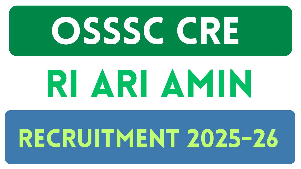 OSSSC CRE RI ARI Amin Recruitment