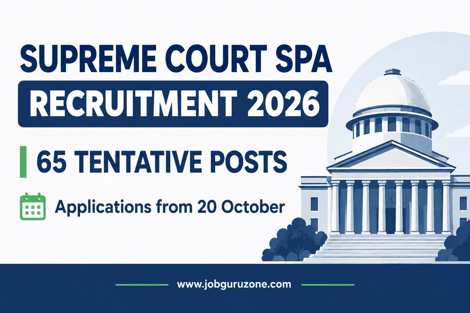 Supreme Court SPA Recruitment 2026 — 65 tentative posts