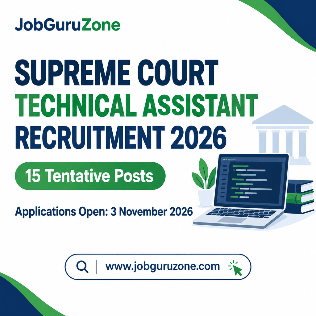 Supreme Court Technical Assistant Recruitment 2026 – 15 posts